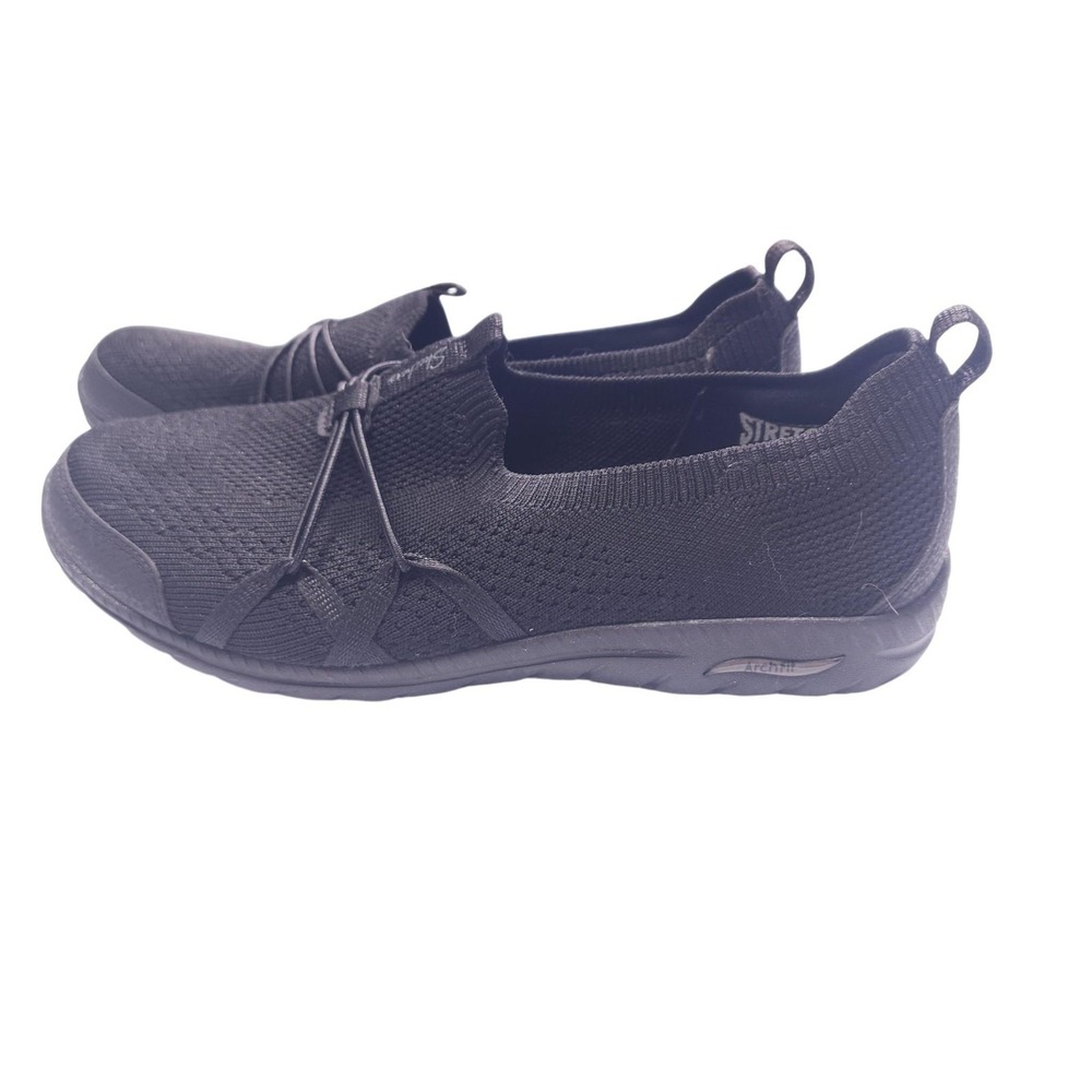 Skechers Arch Fit Slip‎ On Shoes Womens 11 Black Knit Comfort Walking